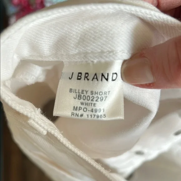 J Brand High Rise White Button Billey Jean Shorts with Frayed Hem - Picture 5 of 7